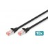 Digitus CAT 6 S/FTP patch cable, 10 pieces