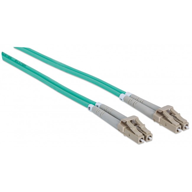 Intellinet Fiber Optic Patch Cable, OM3, LC/LC, 2m, Aqua, Duplex, Multimode, 50/125 m, LSZH, Fibre, Lifetime Warranty, Polybag Intellinet Fiber Optic Patch Cable, OM3, LC/LC, 2m, Aqua, Duplex, Multimode, 50/125 m, LSZH, Fibre, Lifetime Warranty, Polybag