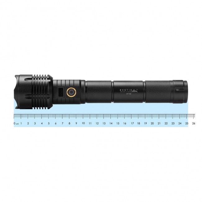 Montis Taktyczna ręczna latarka akumulatorowa LED MT160 Black Hand flashlight Montis Taktyczna ręczna latarka akumulatorowa LED MT160 Black Hand flashlight