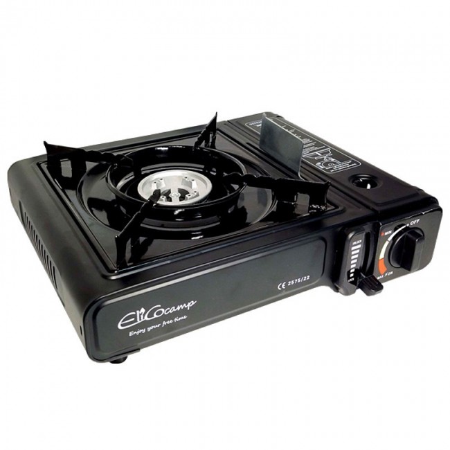 ELICO BDZ-155B Portable camping gas stove for 2.2 kW cartridges, piezo ignition.