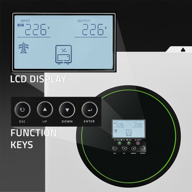 Qoltec hybrid solar inverter Off-Grid 11000W