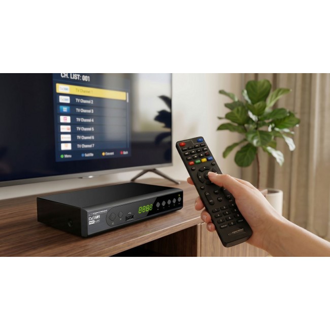 Esperanza EV106P Digital DVB-T2 H.265/HEVC tuner, Black