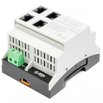 Switch PoE 4 portowy z wbudowanym zasilaczem na szynę TH35 ATTE SWPS-4-11-DIN4