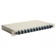 Equip 12-Port Fiber Optic Splice Box, SC Duplex, OS2, 1U, Equipped, Grey