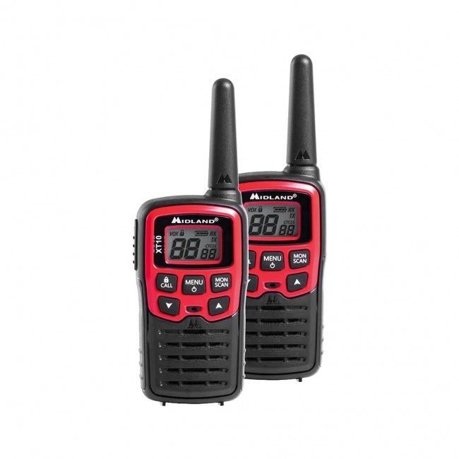 Midland XT10 two-way radio 16 channels 446.00625 - 446.09375 MHz Black, Red