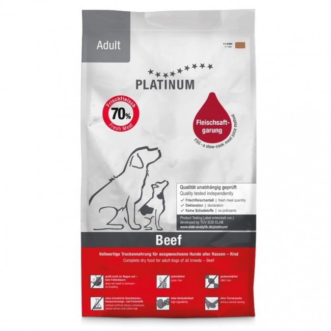 PLATINUM Adult Beef - semi-moist dog food - 1,5kg