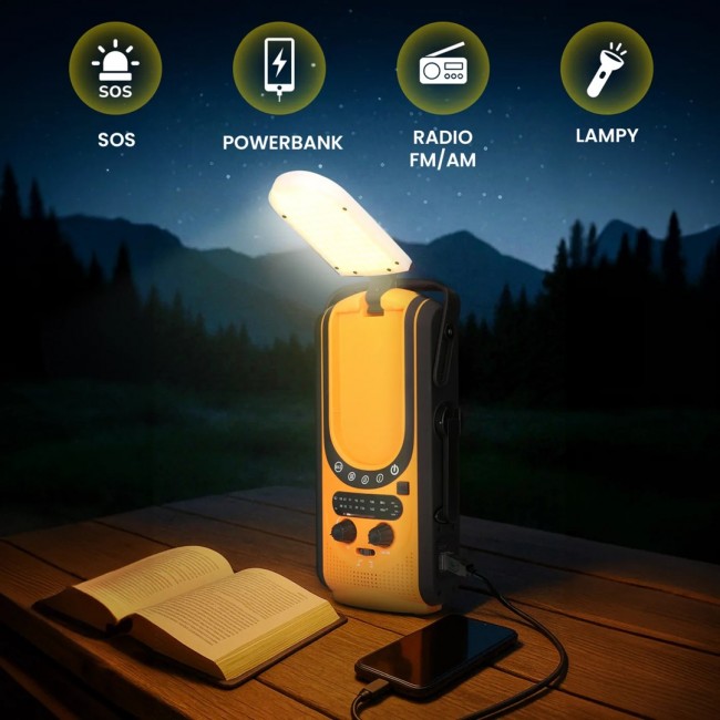 Extralink Power Ranger EPS-6000 | Power Bank | 6000mAh, FM Radio, LED Light, Dynamo, Solar Panel