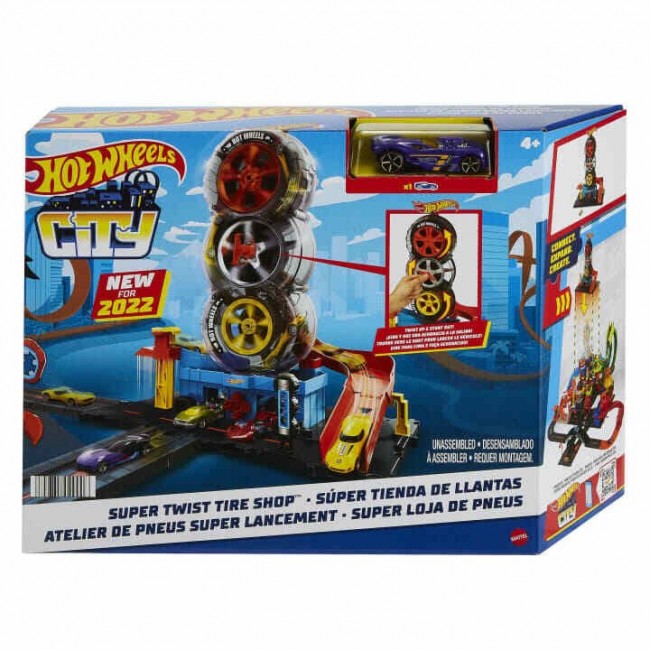 Hot Wheels City Super Twist Tyre Shop Playset and Car