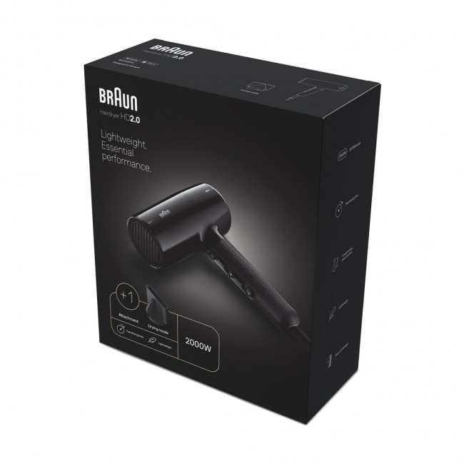Braun HD2.0 hair dryer 2000 W Black