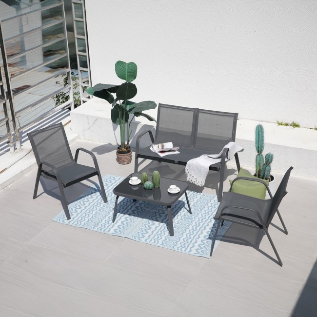 Garden furniture set RIVET black Garden furniture set RIVET black
