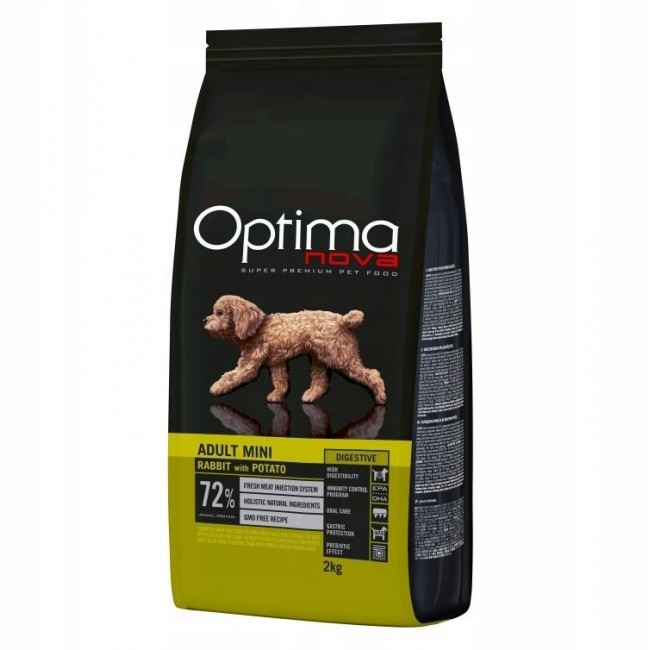 OPTIMANOVA Adult Mini Digestive Rabbit & Potato - dry dog food - 2kg