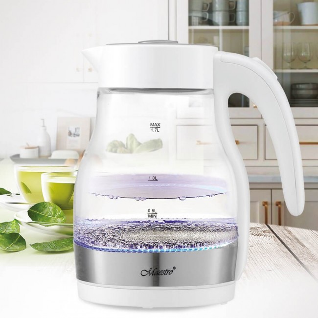 Maestro MR061 electric kettle 1.7 L 2200 W Transparent, White