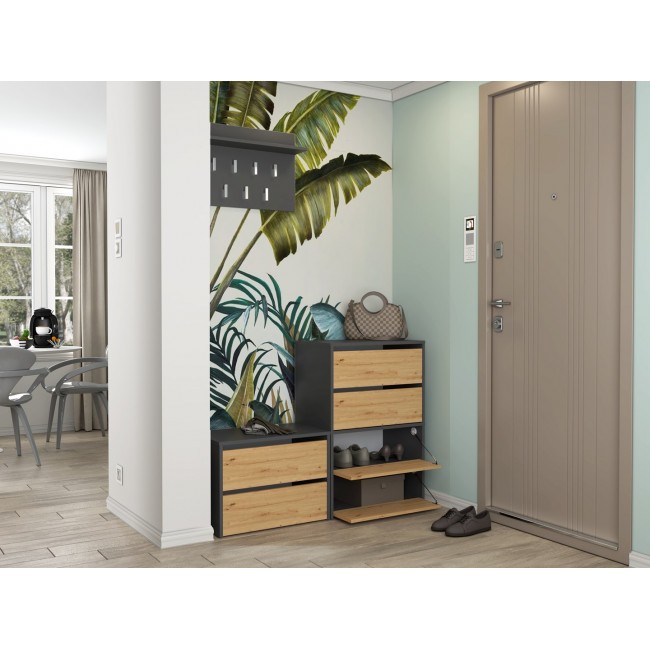 Topeshop MODO ANT/ART shoe organizer Closed Anthracite, Oak