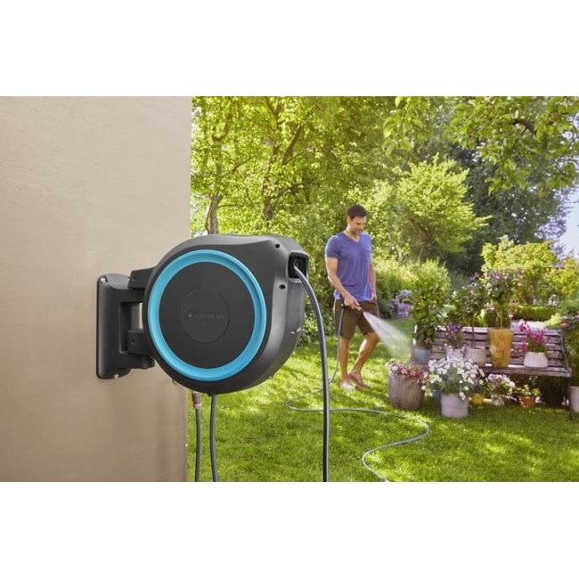 Gardena 18620-20 garden hose reel Wall-mounted reel Automatic Black