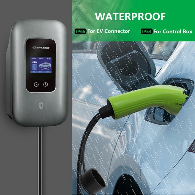 Qoltec Stacja adowania EV Typ2 do samochodu elektrycznego i hybryd | 3 fazy | 22kW | 32A | Wi-fi | LCD | RFID | Smart life | TUYA | Wallbox | 5m Qoltec Stacja adowania EV Typ2 do samochodu elektrycznego i hybryd | 3 fazy | 22kW | 32A | Wi-fi | LCD | RFID | Smart life | TUYA | Wallbox | 5m