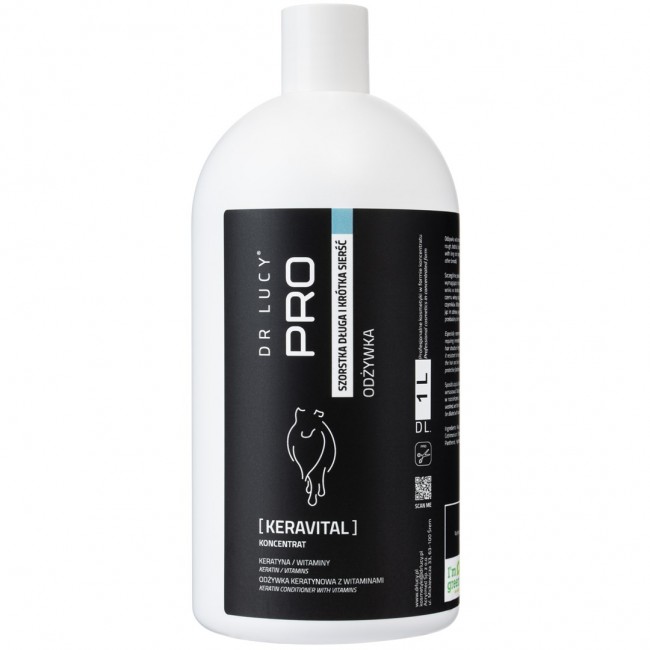 DR LUCY - PRO KERAVITAL 1L - KERATIN AND VITAMIN CONDITIONER FOR DOGS WITH LONG, COARSE COATS DR LUCY - PRO KERAVITAL 1L - KERATIN AND VITAMIN CONDITIONER FOR DOGS WITH LONG, COARSE COATS