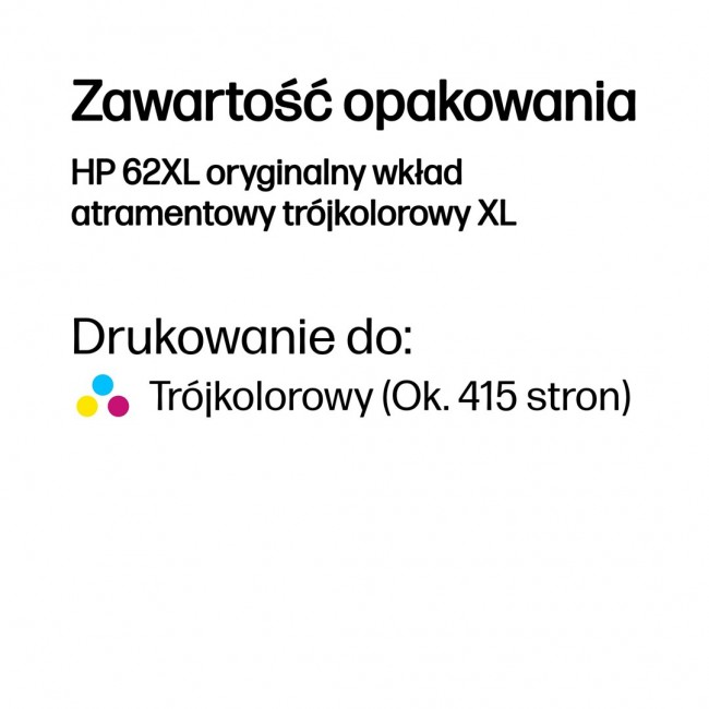 HP 62XL High Yield Tri-color Original Ink Cartridge
