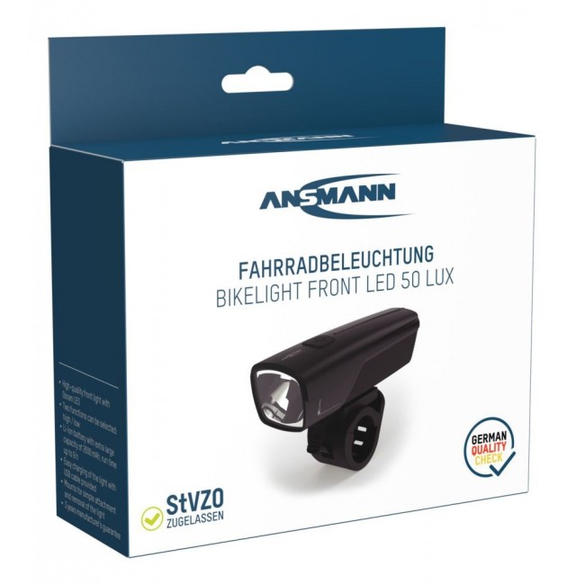 Ansmann 1600-0524 bicycle light Front lighting LED 50 lm Ansmann 1600-0524 bicycle light Front lighting LED 50 lm