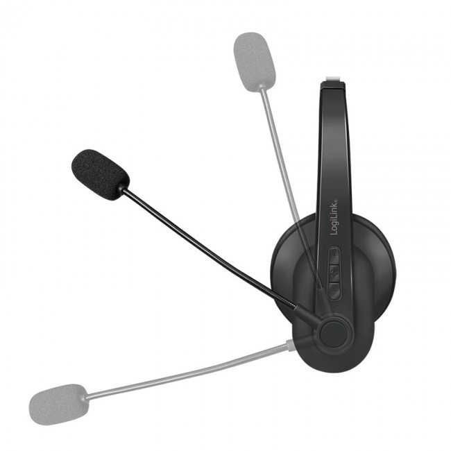 LogiLink BT0059 headphones/headset Wireless Head-band Office/Call center Bluetooth Charging stand Black