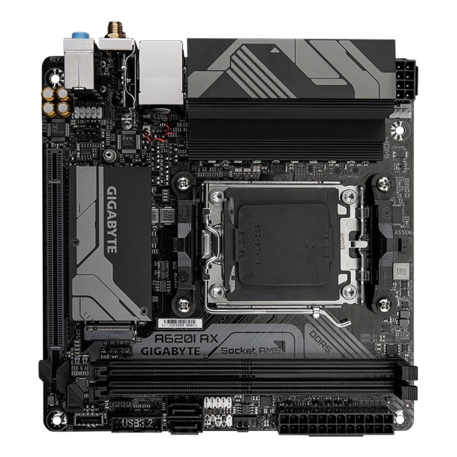 Gigabyte A620I AX 1.0 Processor family AMD Processor socket AM5 DDR5 DIMM Supported hard disk drive interfaces SATA, M.2 Number of SATA connectors 2 Gigabyte A620I AX 1.0 Processor family AMD Processor socket AM5 DDR5 DIMM Supported hard disk drive interfaces SATA, M.2 Number of SATA connectors 2
