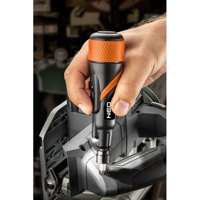 NEO TOOLS cordless screwdriver USB-C 3.6 V, Li-Ion, plastic case + accessories
