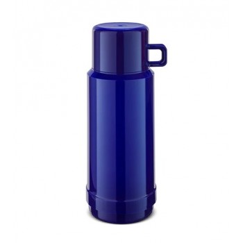 ROTPUNKT Glass vacuum flask, capacity 1.0 l, hyperblue (navy blue)