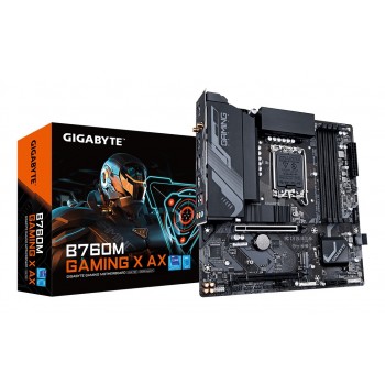 GIGABYTE B760M Gaming X AX Motherboard - Supports Intel Core 14th Gen CPUs, 8+1+1 Phases VRM, up to 7600MHz DDR5, 2xPCIe 4.0 M.2, Wi-Fi 6E, 2.5GbE LAN, USB 3.2 Gen 2