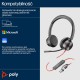 HP Poly Blackwire 8225 Stereo USB-C Headset +USB-C/A Adapter