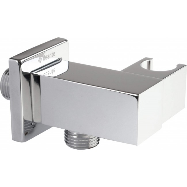 Square angled connector with handset holder