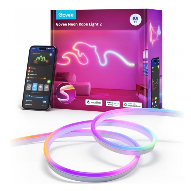 Govee H61D3 Neon Lights 2 3m | LED Lighting | Matter, HomeKit, Google, Alexa, SmartThings