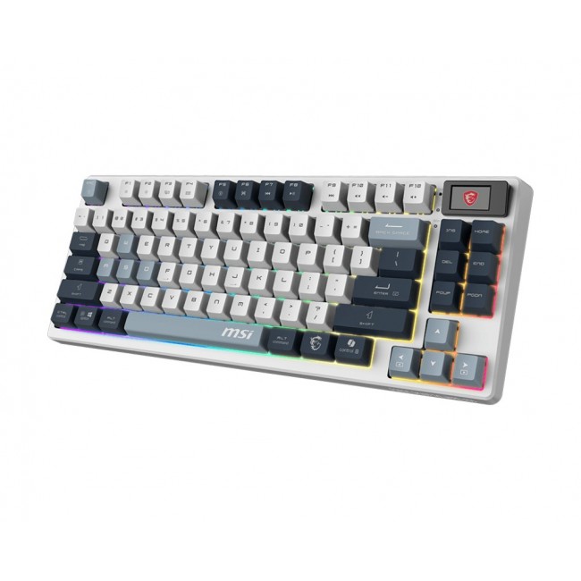 MSI FORGE GK600 TKL WIRELESS SKY keyboard Gaming USB + Bluetooth QWERTY UK English Blue, White MSI FORGE GK600 TKL WIRELESS SKY keyboard Gaming USB + Bluetooth QWERTY UK English Blue, White
