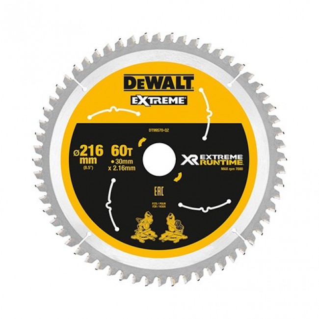 DeWALT XR FlexVolt Saw Blade 216mm x 30mm 60T