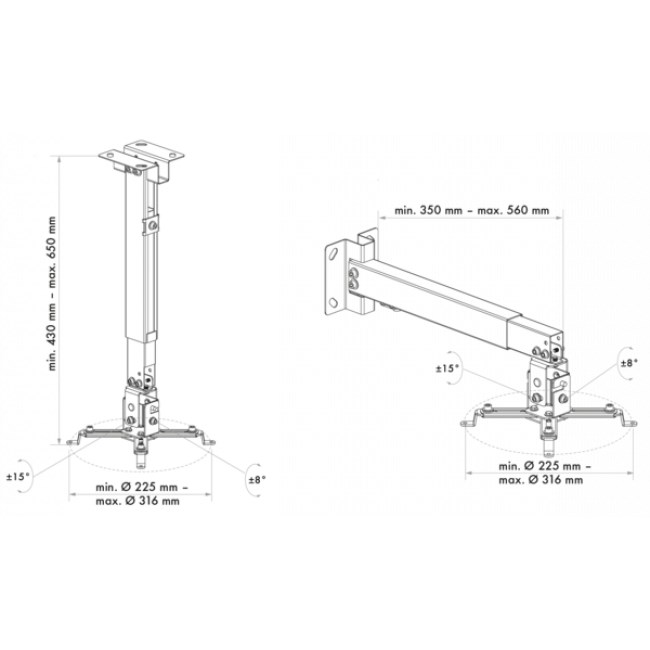 Schwaiger LWH310WD project mount Ceiling/wall White