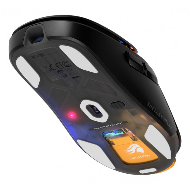 Glorious Gaming Model O3 Wireless Gaming Mouse - InfinitePlay Swappable Battery System, 8k Polling, 130M Click Optical Switches, Ultralight 66g, 30K DPI Optical Sensor, RGB - Black
