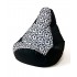 Sako bag pouffe Pear print black-ball L 105 x 80 cm