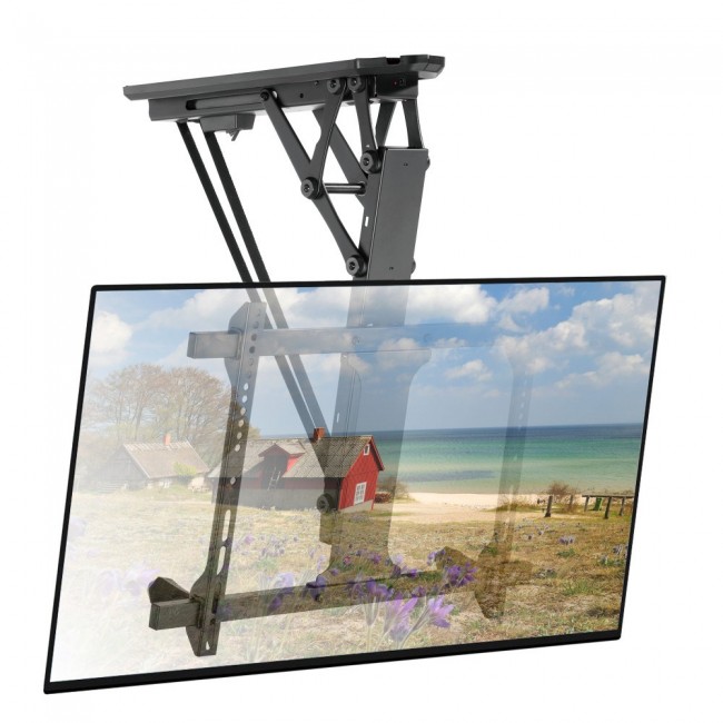 Techly Motorized Swivel Ceiling TV Mount Smart Home Integration for TVs from 32-70