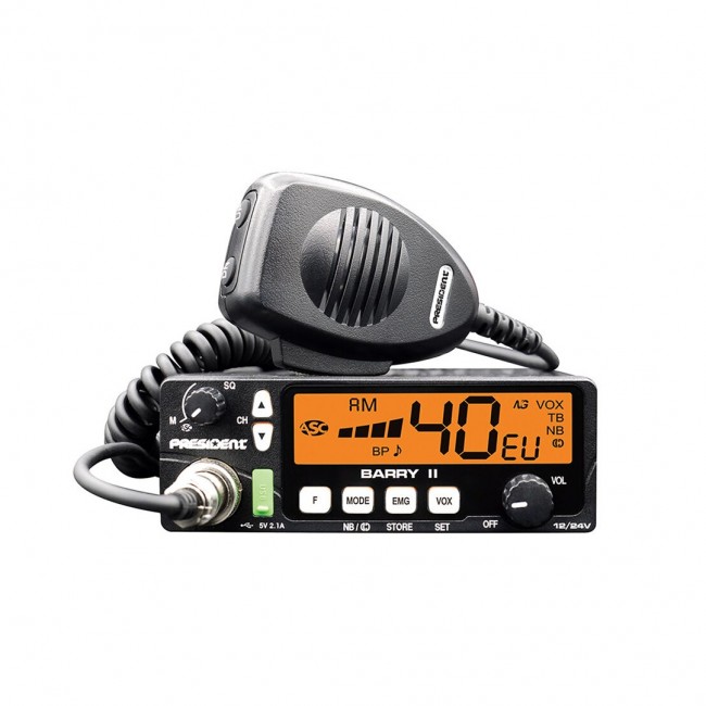 CB Radio PRESIDENT Barry II (4W, 12/24V, squelch - CB Radio PRESIDENT Barry II (4W, 12/24V, squelch -