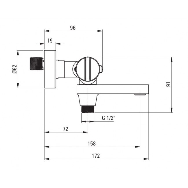 Thermostatic bathtub mixer