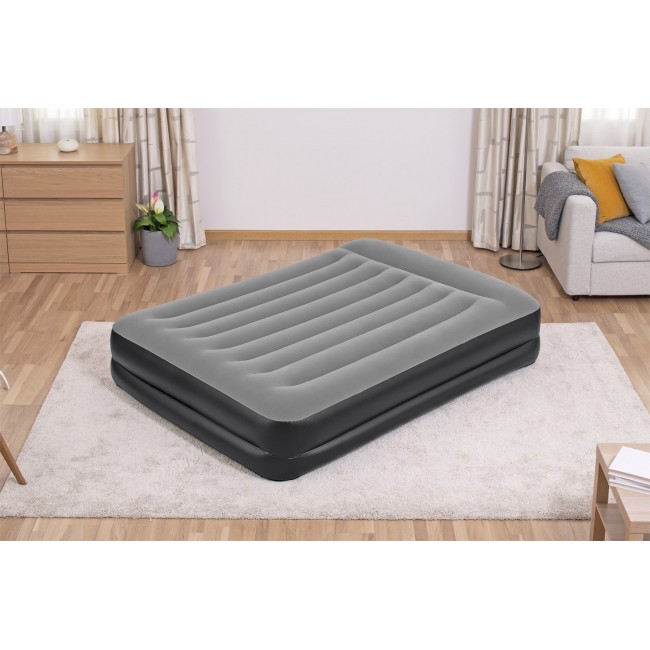 Bestway Tritech Air Mattress Queen with Built-in AC Pump and Antimicrobial Coating 2.03 m x 1.52 m x 46 cm