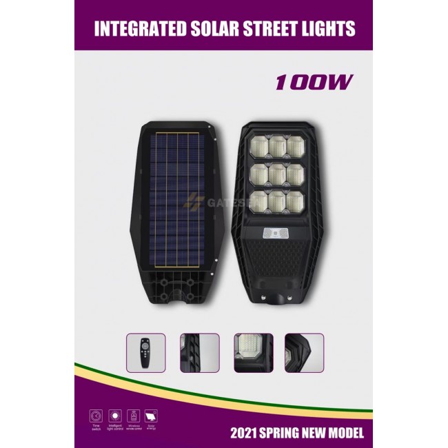PIONEER 120W SOLAR LAMP + PANEL 10W + 12000mAh + PILOT and MOVEMENT SENSOR