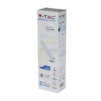 Luminaire V-TAC VT-420-W 3F rail 20W LED SAMSUNG CHIP CRI90+ 3000K 1600lm (SKU 362) White