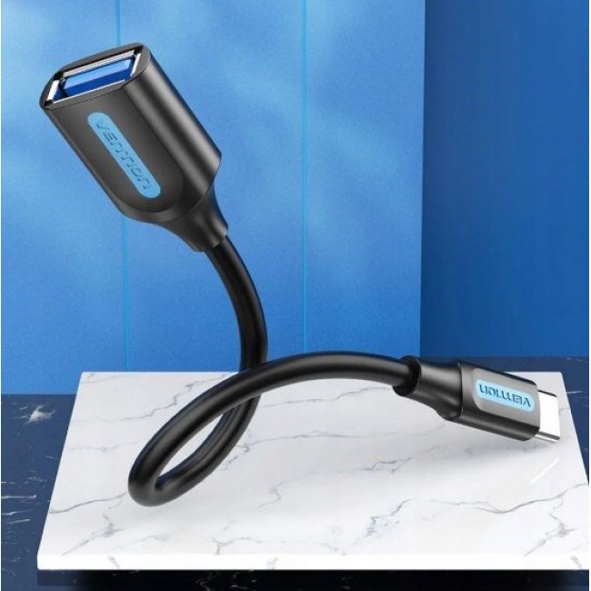 Vention USB 3.1(Gen 1) C Male to A Female OTG Cable 0.15M Black PVC Type Vention USB 3.1(Gen 1) C Male to A Female OTG Cable 0.15M Black PVC Type