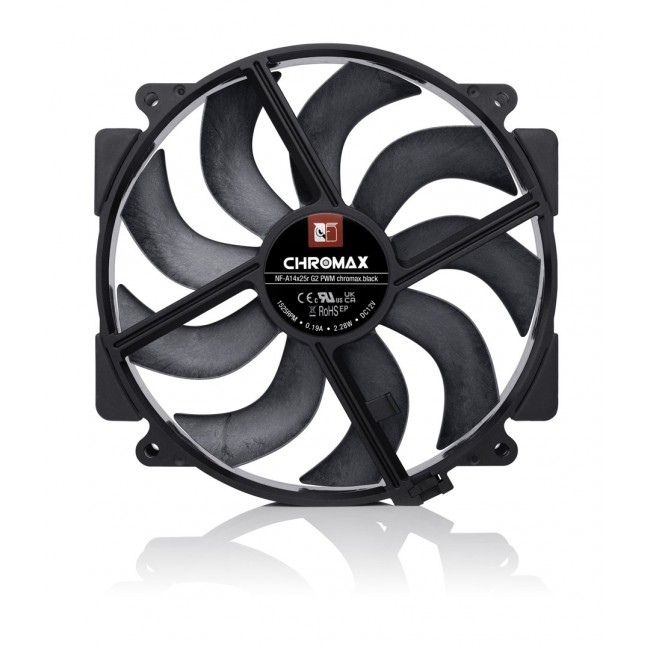 NF-A14x25r G2 PWM chromax.black - Next-gen round 140mm fan (black)