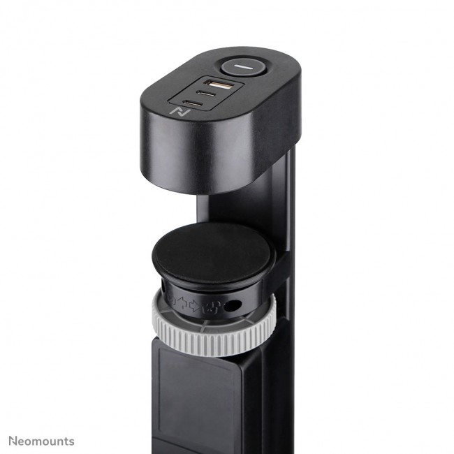 Neomounts DS22-840BL6 Desk socket with clamp and USB-C and USB-A ports - Quick charge