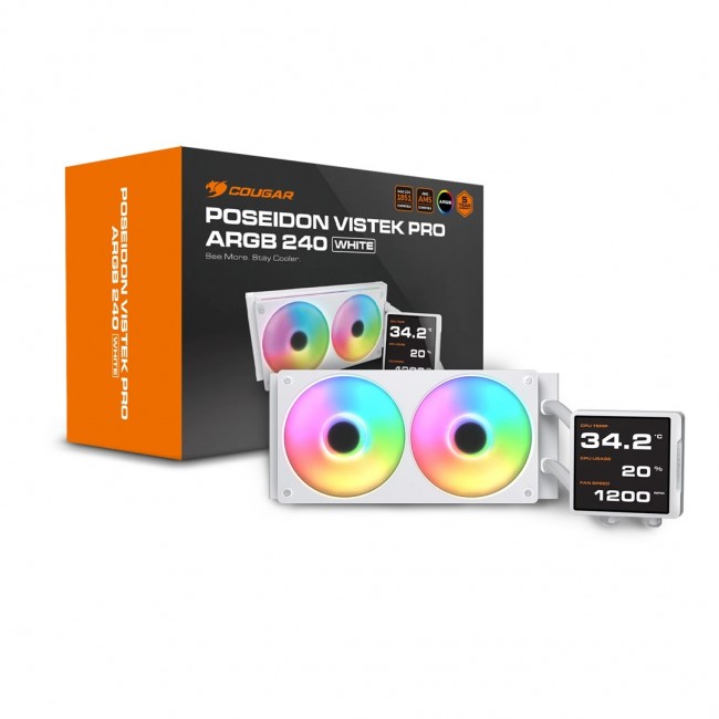 COUGAR CPU Water Cooling Poseidon Vistek Pro 240, ARGB, White COUGAR CPU Water Cooling Poseidon Vistek Pro 240, ARGB, White