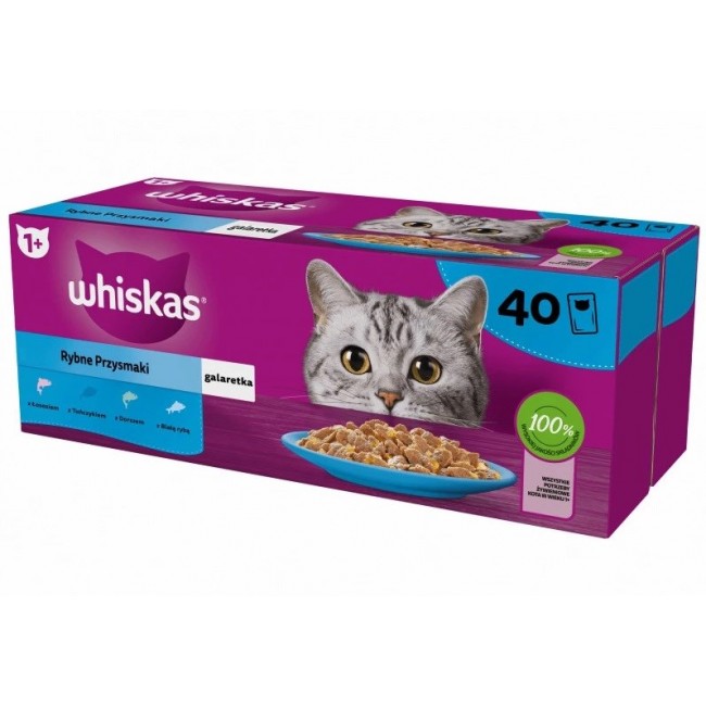 WHISKAS Fish Favourites in jelly - wet cat food - 40x85 g