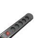 Maclean power strip, 10 outlet extension cord, 2 switches, protection and overload indication, 3680W, MCE10 Maclean power strip, 10 outlet extension cord, 2 switches, protection and overload indication, 3680W, MCE10