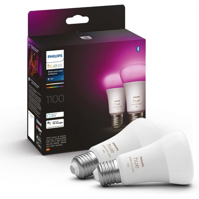 Philips Hue White and colour ambience A60 E27 smart bulb 1100 (2-pack) Philips Hue White and colour ambience A60 E27 smart bulb 1100 (2-pack)