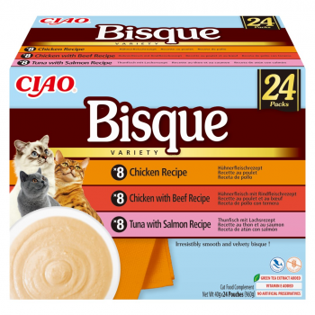 INABA Ciao Bisque Creamy soup with chicken, beef and fish - cat treats - 24x40g
