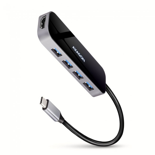 Axagon HMC-6H4A USB 3.2 Gen 1 hub, 4x USB-A, HDMI 4k/30Hz, PD 100W, 20cm USB-C cable